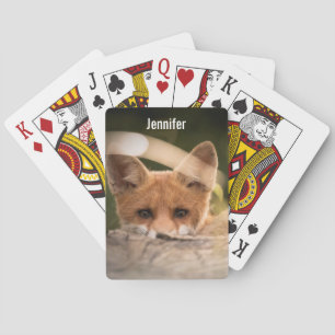 Jeu De Cartes Photo de Cute Little Orange Fox