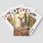Jeu De Cartes Photo de faon de cerf dans la forêt (dos)