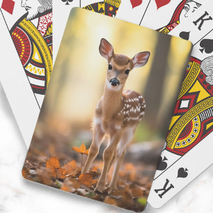 Jeu De Cartes Photo de faon de cerf dans la forêt