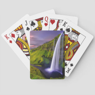 Jeu De Cartes Photo de la cascade islandaise dans la verdure