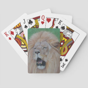 Jeu De Cartes photo de la faune du lion rugissant gros chat