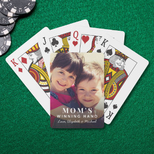 Jeu De Cartes Photo de la main gagnante de maman en jouant