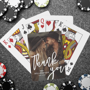 Jeu De Cartes Photo de mariage élégant Merci