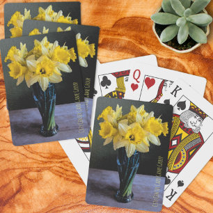 Jeu De Cartes Photo de nature morte de jonquilles jaune vibrant 