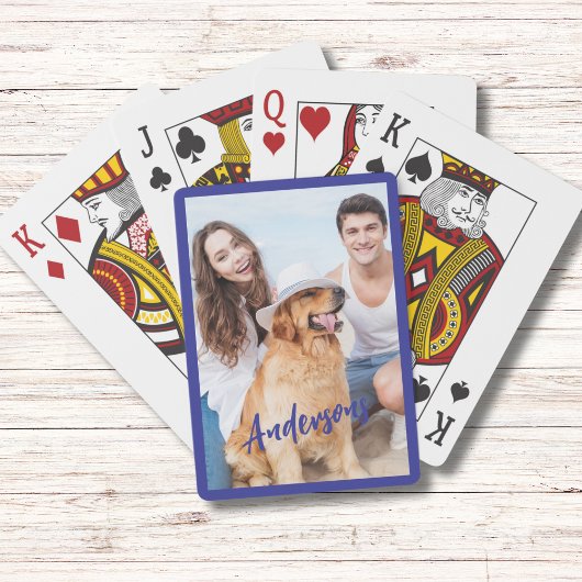 Jeu De Cartes Photo de script bleu personnalisé