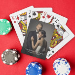 Jeu De Cartes Photo du Mariage ou du Fiançailles du couple<br><div class="desc">Ce design photo personnalisé comprend un modèle photo pour télécharger la photo désirée à la place de l'exemple d'image montré. Personnalisez avec vos noms et votre date de mariage pour un grand souvenir ou une faveur de mariage. Ceux-ci font de beaux cadeaux pour votre famille et la fête de mariée...</div>
