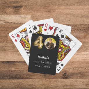 Jeu De Cartes photo en or noir de 40e anniversaire