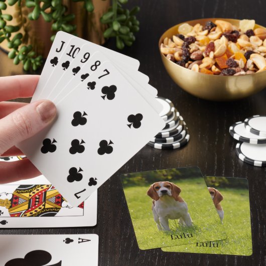 Jeu De Cartes Photo et nom du chien beagle Personnalisé (In Situ)