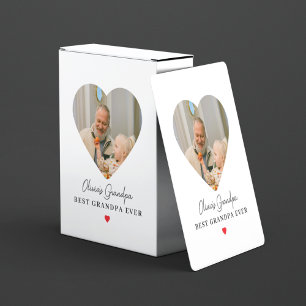 Jeu De Cartes Photo grand-père personnalisée   Meilleur Grand-Pè