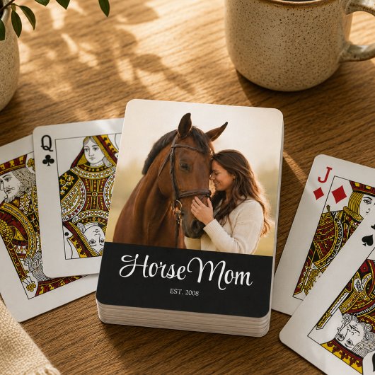 Jeu De Cartes Photo noir de script établi de maman de cheval