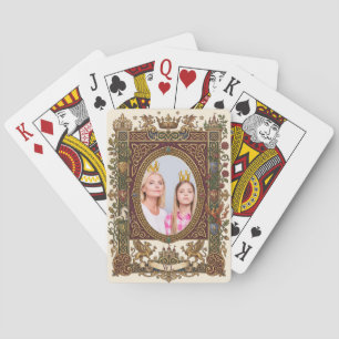 Jeu De Cartes Photo personnalisé avec monogramme de conte de fée