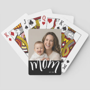 Jeu De Cartes Photo personnalisé de maman et bébé pour l'année d