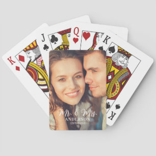 Jeu De Cartes Photo personnalisé des jeunes mariés M. et Mme