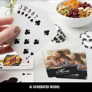 Jeu De Cartes Photo personnalisé Maman Année d'Est Minimaliste