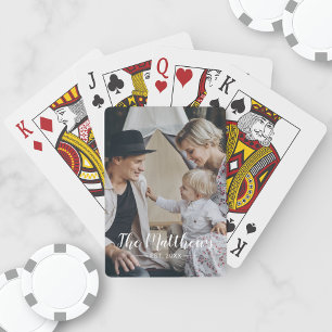 Jeu De Cartes Photo personnalisée avec nom de famille et année d