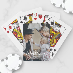 Jeu De Cartes Photo personnalisée avec nom de famille et année d