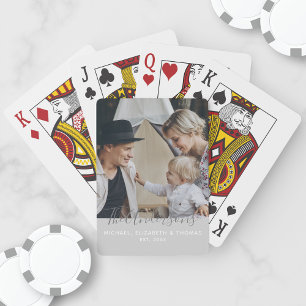 Jeu De Cartes Photo personnalisée avec nom de famille et année d