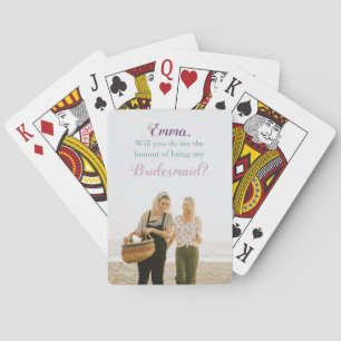 Jeu De Cartes Photo personnalisée de la proposition Bridesmaid