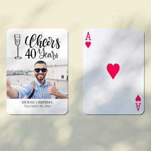Jeu De Cartes Photo personnalisée encourage à 40 ans gardien d'a