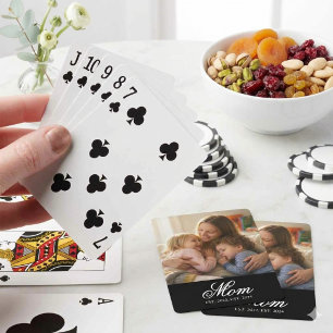 Jeu De Cartes Photo personnalisée Maman Est Année Minimaliste