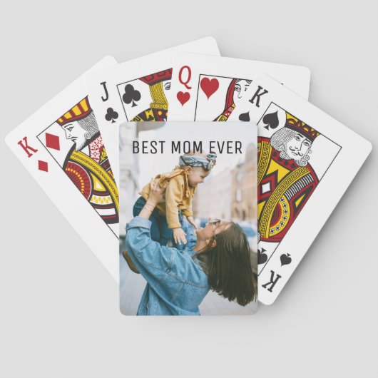 Jeu De Cartes Photo Personnalisée Meilleure Maman Jouer À Vélos  (dos)