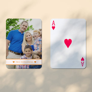 Jeu De Cartes Photo personnalisée nom de famille moderne personn