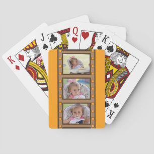 Jeu De Cartes Photo personnalisée Retro Film Strip Orange
