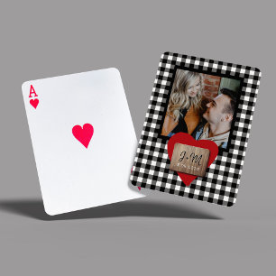 Jeu De Cartes Photo personnalisée Valentines Jour deux initiales