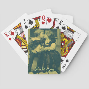 Jeu De Cartes Photo vintage d'amour et de romance, Enfants s'emb