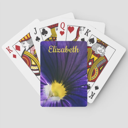 Jeu De Cartes Photographie macro violet pansy élégant floral (dos)