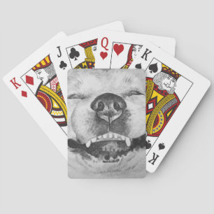 Jeu De Cartes photos de drôle mignon chien souriant akita