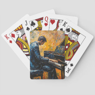 Jeu De Cartes Piano Player - Peinture à l'huile