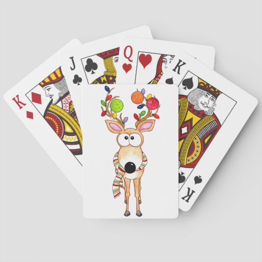 Jeu De Cartes Pickleball Christmas Reindeer (dos)