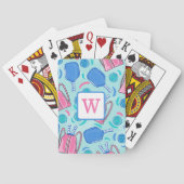 Jeu De Cartes Pickleball Paddles et Balls Blue Preppy Monogramme (dos)