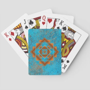 Jeu De Cartes Pics Turquoise Géométrique des Montagnes du Sud-Ou