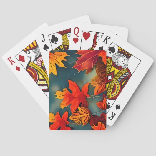 Jeu De Cartes Picturesque Rustic Autumn Maple Leaves (dos)