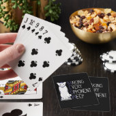 Jeu De Cartes Pièce d'échecs de chat blanc avec texte (In Situ)