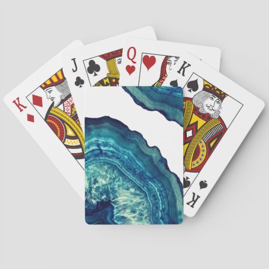 Jeu De Cartes Pierre assez bleue et turquoise de Geode d'agate (dos)