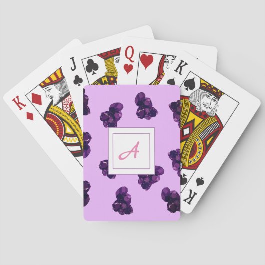Jeu De Cartes Pierres Améthystes Violets Monogramme Jouer Cartes (dos)