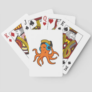 Jeu De Cartes Pieuvre à la musique avec casque audio