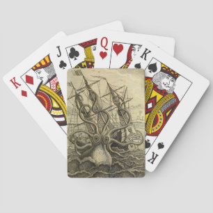 Jeu De Cartes Pieuvre géante Vintage 1801 Etching