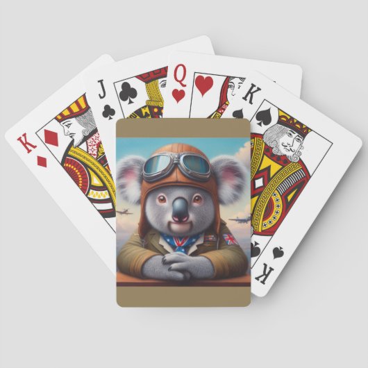 Jeu De Cartes Pilote d'avion Koala (dos)