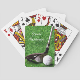 Jeu De Cartes Pilote de golf et balle sur l'herbe personnaliser
