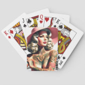 Jeu De Cartes Pin-up à l'encre rétro (dos)