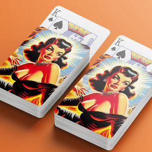 Jeu De Cartes Pin-up diabolique rétro