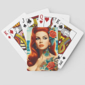 Jeu De Cartes Pin-up rousse tatouée (dos)