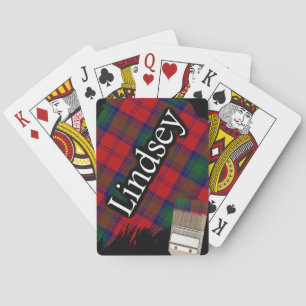 Jeu De Cartes Pinceau à peinture tartan du clan écossais Lindsey