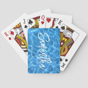 Jeu De Cartes Pinceau de piscine bleu aqua personnalisé Script
