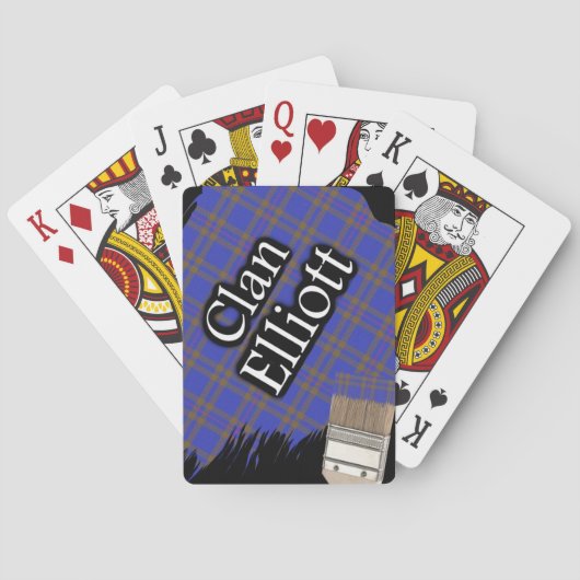 Jeu De Cartes Pinceau écossais de tartan d'Elliott de clan (dos)