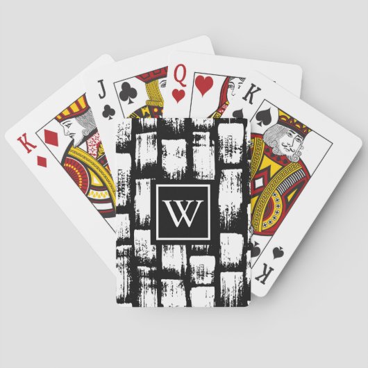 Jeu De Cartes Pinceau noir et blanc Abstrait (dos)